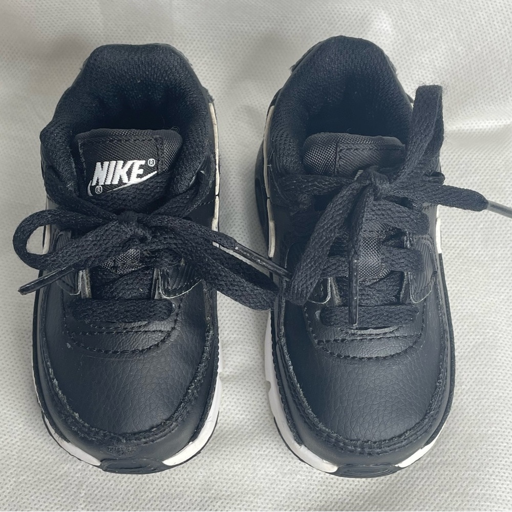 Nike Air Max 90 LTR Sneaker Shoe Toddler Size US 5C EU 21 Black White CD6868-010 - Picture 2 of 14